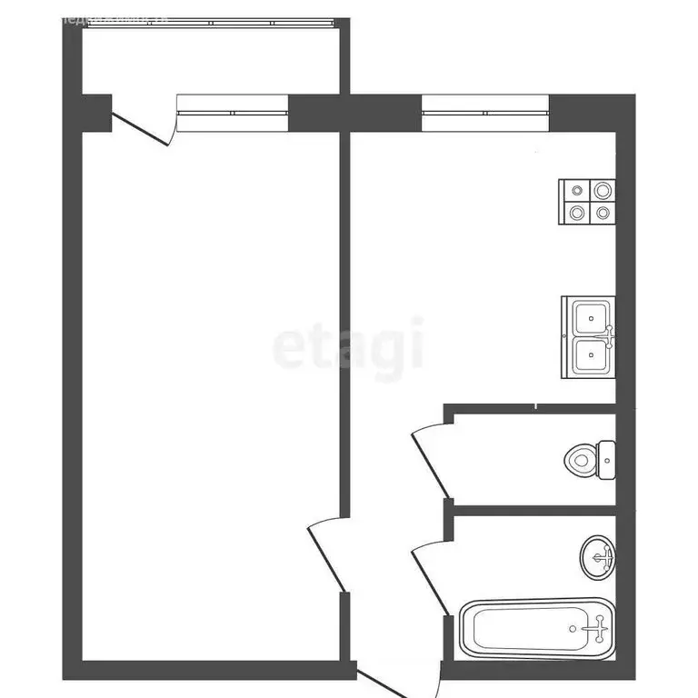 1-комнатная квартира: Омск, микрорайон Городок Нефтяников, улица ... - Фото 0