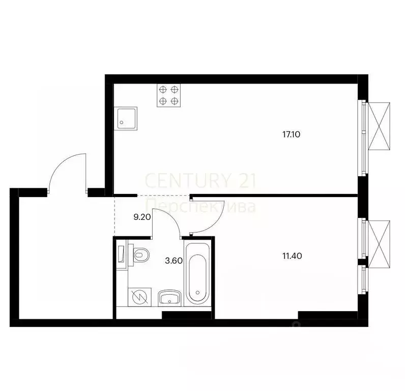 2-комнатная квартира: Котельники, микрорайон Парковый, 14 (41.3 м) - Фото 1