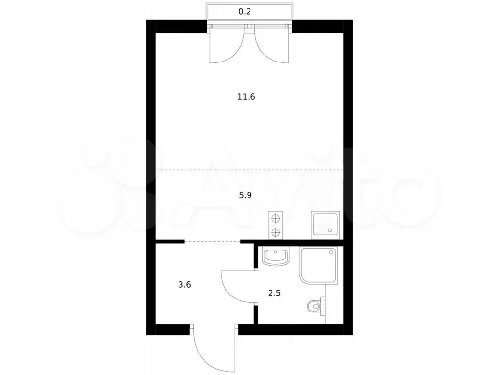 Квартира-студия, 23,8 м, 4/9 эт. - Фото 0