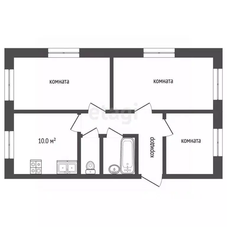 3-к кв. Москва ул. Коцюбинского, 3К2 (64.0 м) - Фото 2