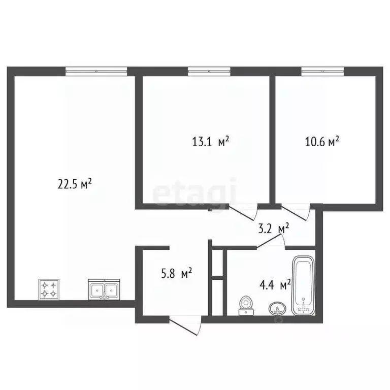 2-к кв. Санкт-Петербург ул. Шкапина, 15 (57.0 м) - Фото 2