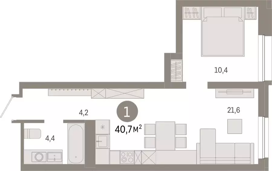 1-комнатная квартира: Екатеринбург, улица Войкова, 15 (40.69 м) - Фото 0