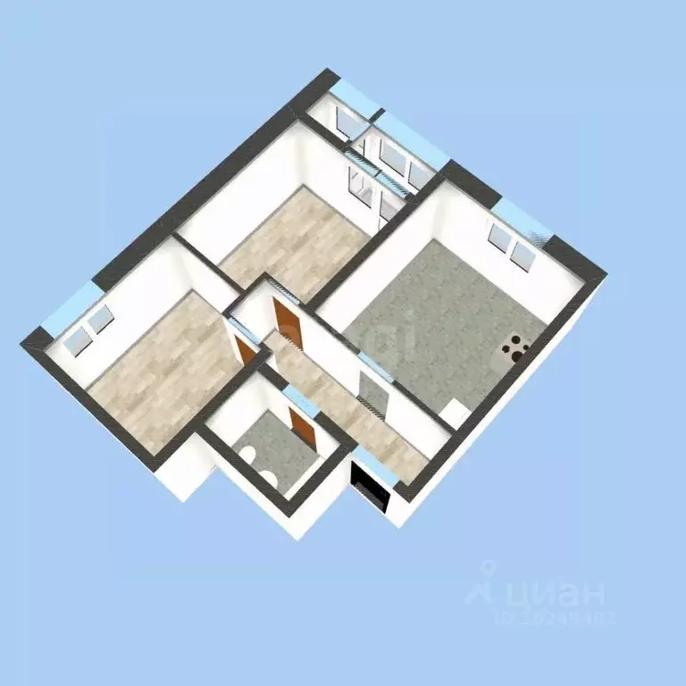 2-к кв. Башкортостан, Уфа ул. Даяна Мурзина, 7 (54.7 м) - Фото 2