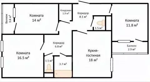 3-к кв. Московская область, Балашиха Ольгино мкр, ул. Граничная, 34 ... - Фото 2