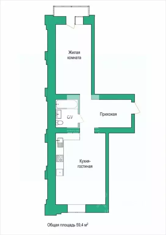 1-к кв. Амурская область, Благовещенск ул. Ленина, 178/2 (59.4 м) - Фото 2