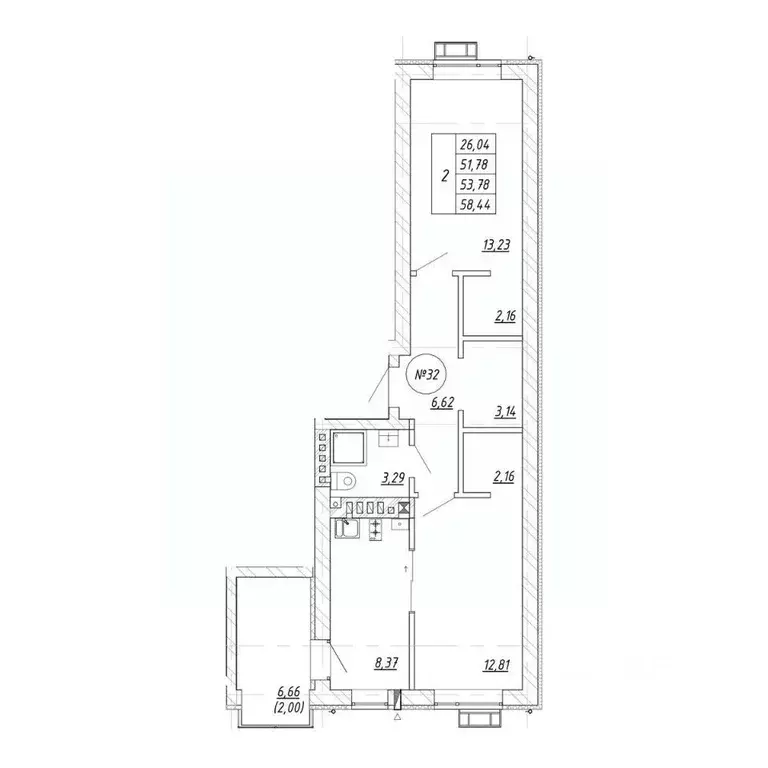 2-к кв. Калининградская область, Зеленоградск  (58.44 м) - Фото 1