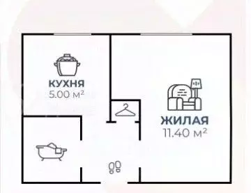 1-к кв. Волгоградская область, Волгоград ул. Аренского, 2/1 (21.5 м) - Фото 2