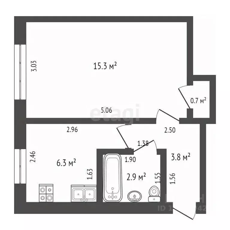 1-к кв. Архангельская область, Коряжма Советская ул., 6Б (29.0 м) - Фото 2