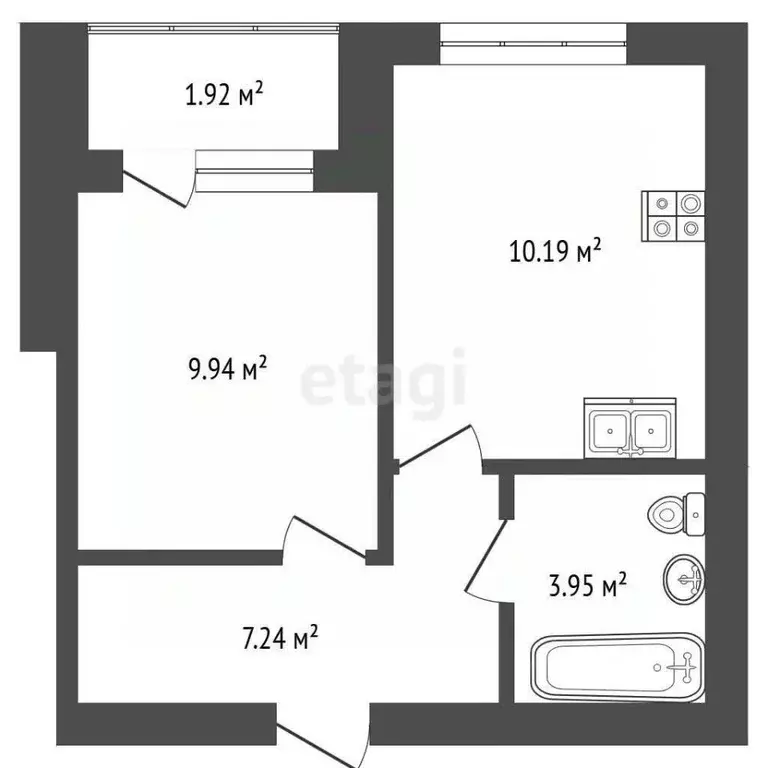 1-к кв. Владимирская область, Муром ул. 3-я Новослободская, 2 (31.3 м) - Фото 1