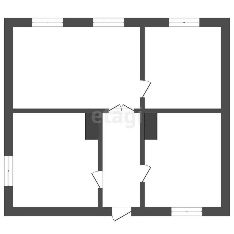 3-комнатная квартира: посёлок Коммунар, Тюменская улица, 19 (61.6 м) - Фото 1