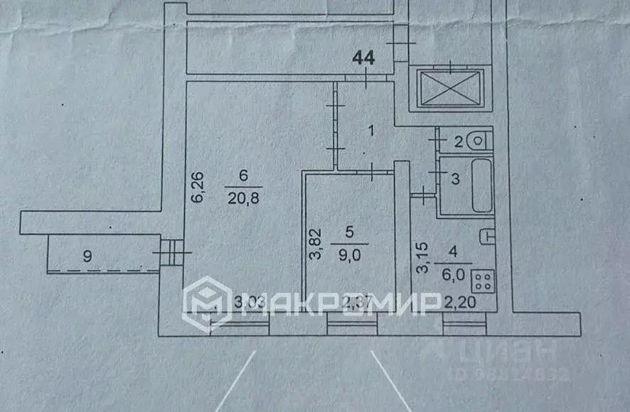2-к кв. Челябинская область, Челябинск Свердловский просп., 54 (44.0 ... - Фото 2
