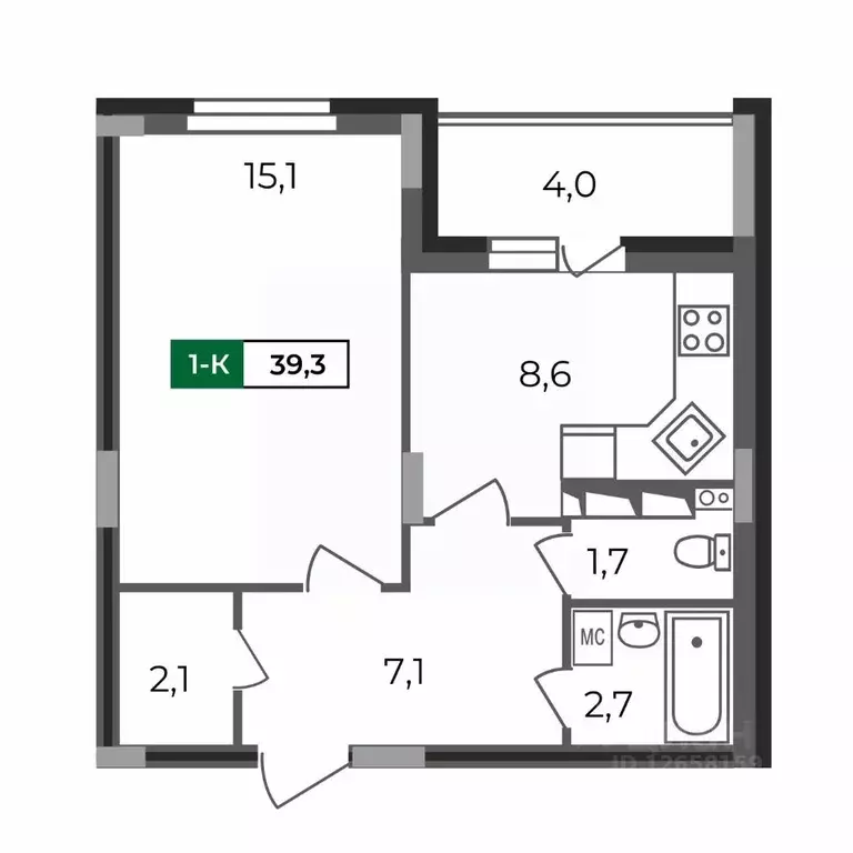 1-к кв. Владимирская область, Владимир бул. Сталинградский, 5 (39.3 м) - Фото 0