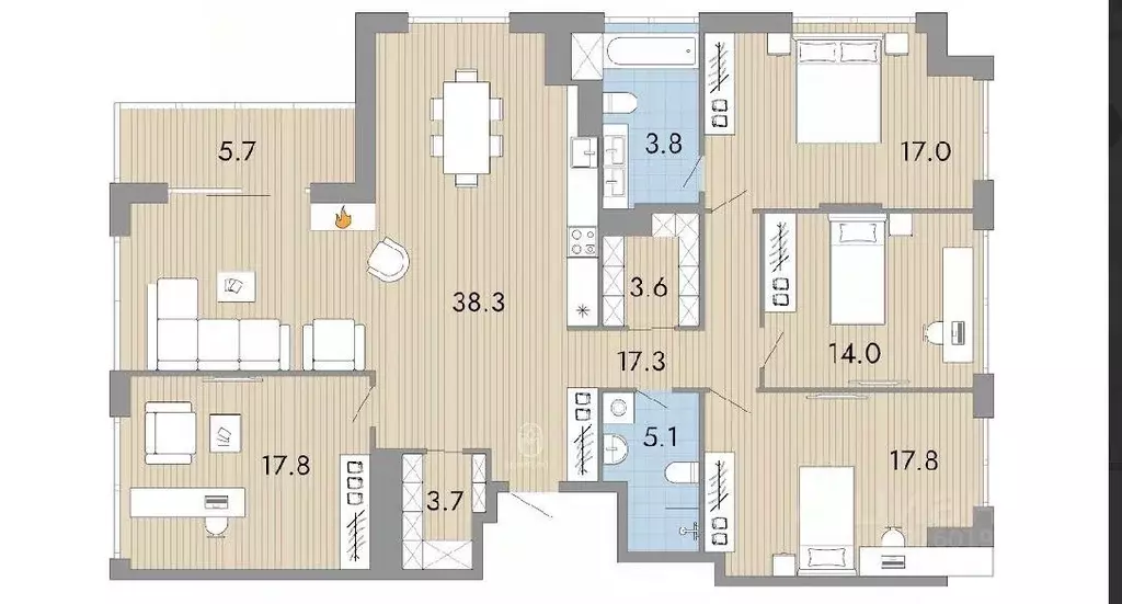 5-к кв. Москва ул. Нижние Мневники, 7 (144.0 м) - Фото 2