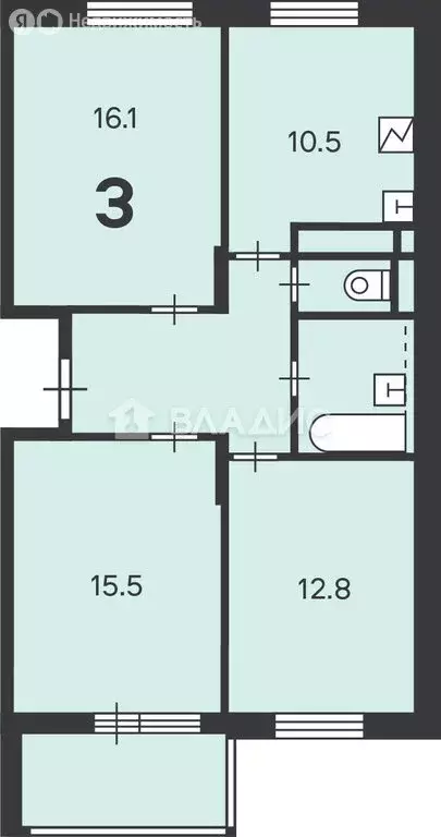3-комнатная квартира: Москва, улица Введенского, 13В (69.1 м) - Фото 0