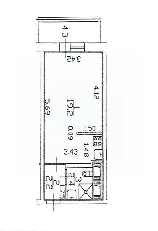 Студия Санкт-Петербург 1-й Предпортовый проезд, 14 (23.8 м) - Фото 2