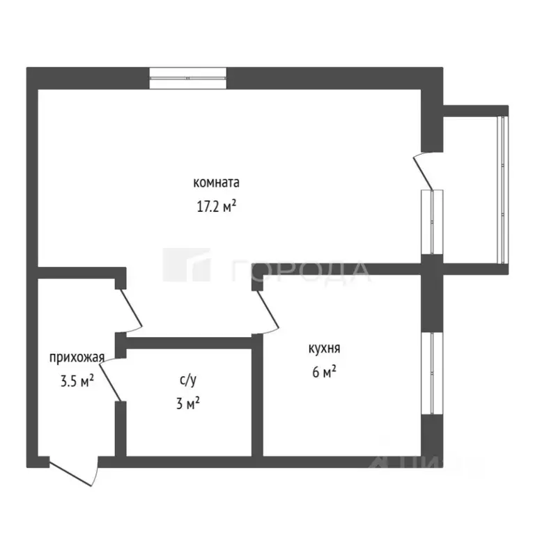 1-к кв. Алтайский край, Барнаул ул. Гулькина, 37 (32.5 м) - Фото 2
