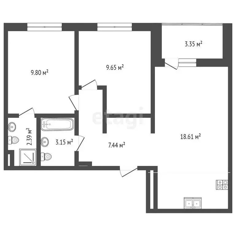 2-комнатная квартира: Дударева, улица Сергея Джанбровского, 27к2 ... - Фото 1