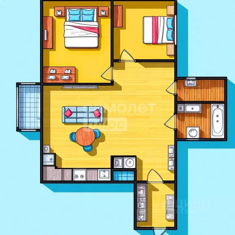 3-к кв. Омская область, Омск ул. 27-я Линия, 16А (66.0 м) - Фото 2