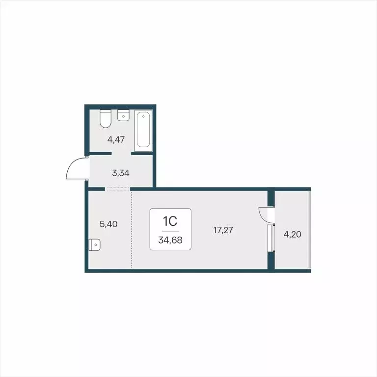 Квартира-студия: Новосибирск, Кедровая улица, 80/4 (34.68 м) - Фото 0