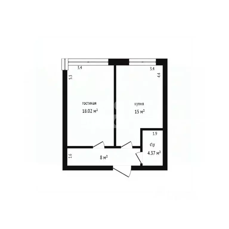 1-к кв. Дагестан, Дербент ул. Сальмана, 43/1 (44.0 м) - Фото 2