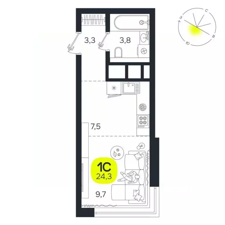 1-к кв. Свердловская область, Екатеринбург Южная Ботаника жилрайон, ... - Фото 1