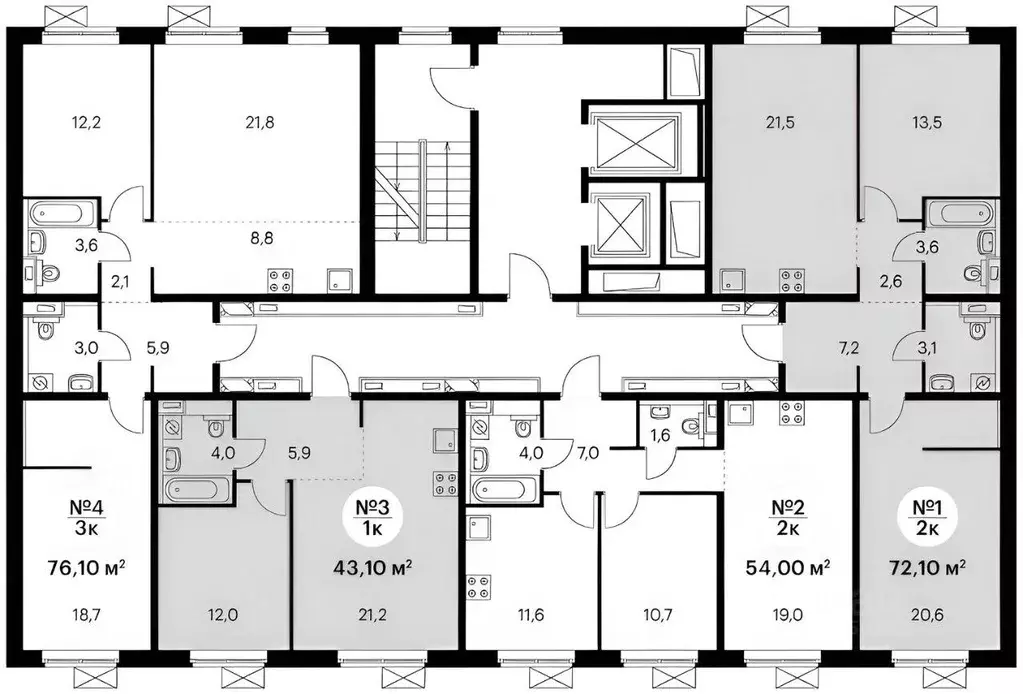 Квартира, 3 комнаты, 76 м - Фото 2