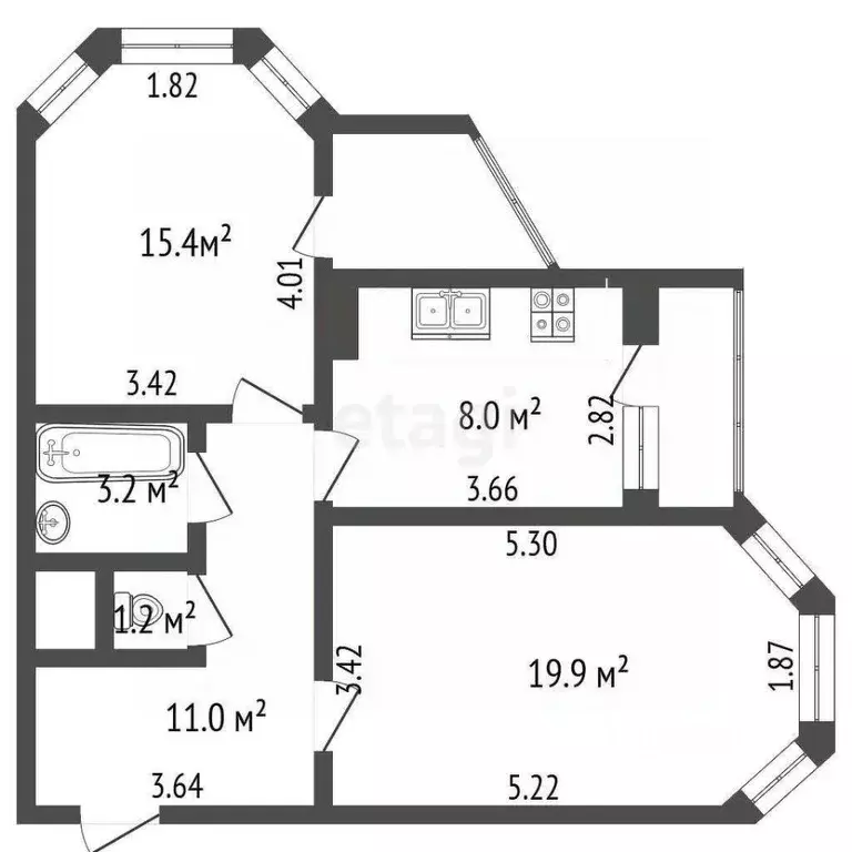 2-к кв. Калужская область, Калуга Турынино мкр, ул. Советская, 79 ... - Фото 2