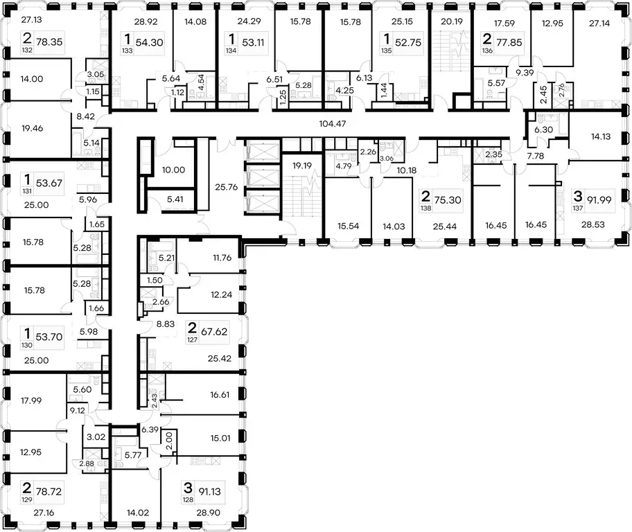 2-к квартира, 77.3 м - Фото 1