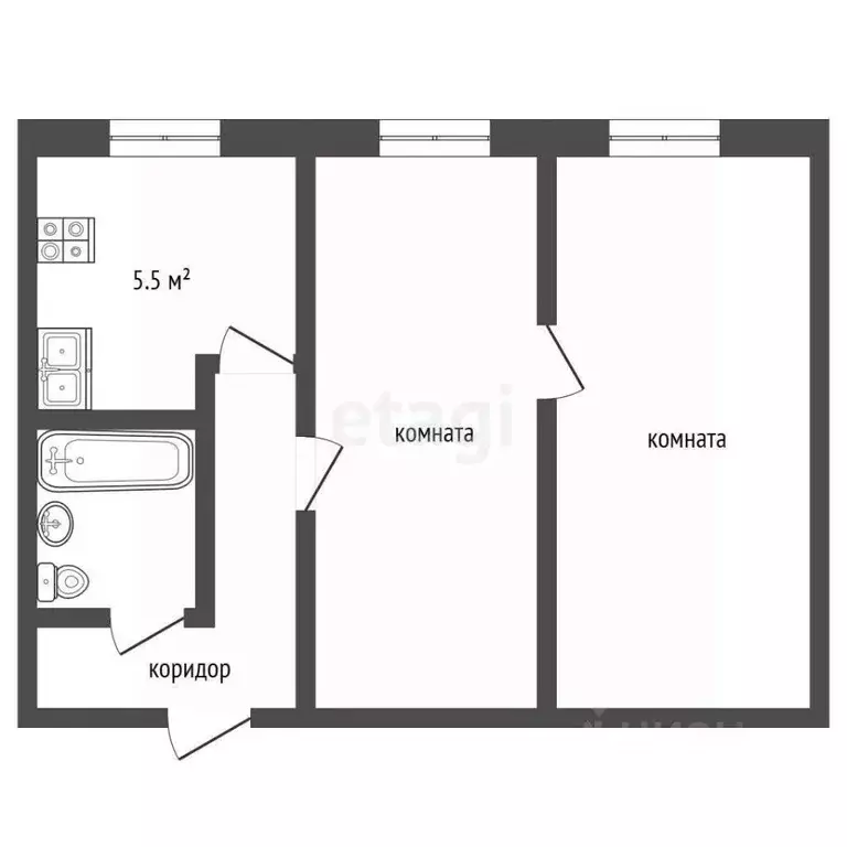 2-к кв. Ярославская область, Рыбинский муниципальный округ, пос. ... - Фото 2
