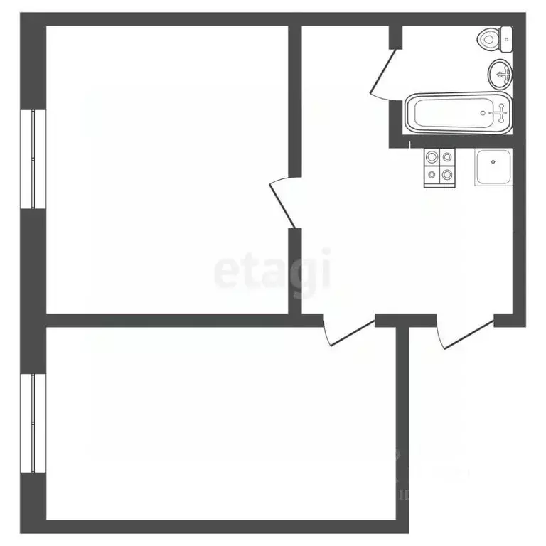 2-к кв. Тюменская область, Тюмень ул. Республики, 248 (33.2 м) - Фото 2