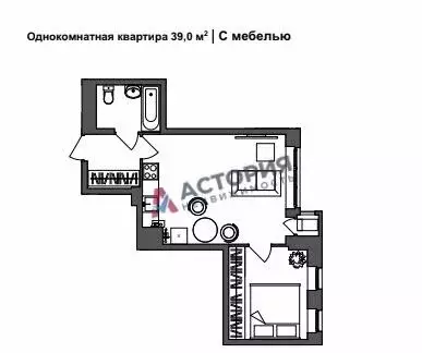 1-комнатная квартира: посёлок Горелки, Ключевая улица, 4 (39 м) - Фото 0