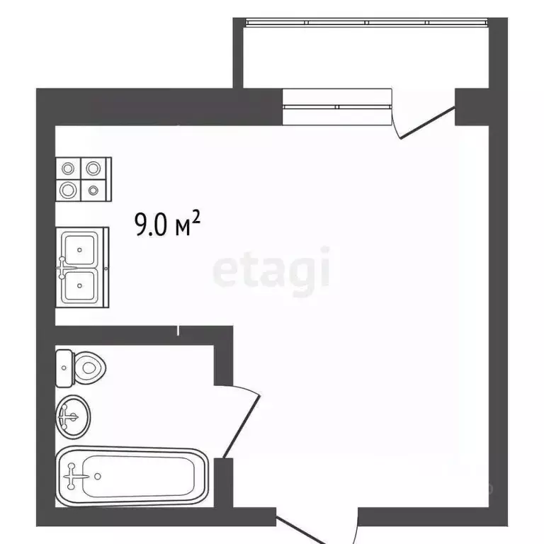 Студия Ярославская область, Ярославль Чернопрудная ул., 41 (27.7 м) - Фото 1