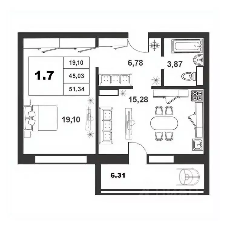 1-к кв. Новгородская область, Великий Новгород ул. Якова Павлова, 15 ... - Фото 1