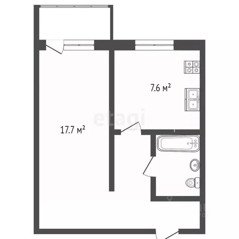 1-к кв. Ямало-Ненецкий АО, Муравленко ул. Ленина, 105 (34.3 м) - Фото 1