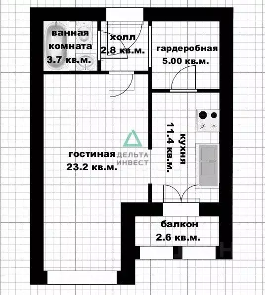 1-к кв. Башкортостан, Уфа ул. Ленина, 156 (46.1 м) - Фото 2