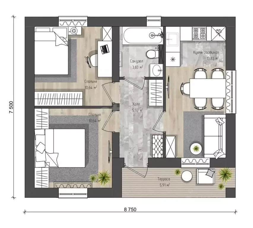 Дом в Калужская область, Калуга городской округ, д. Животинки  (55 м) - Фото 2