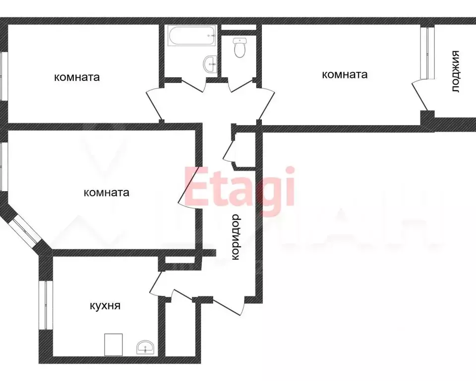 3-к кв. Красноярский край, Норильск проезд Котульского, 15А (71.0 м) - Фото 1