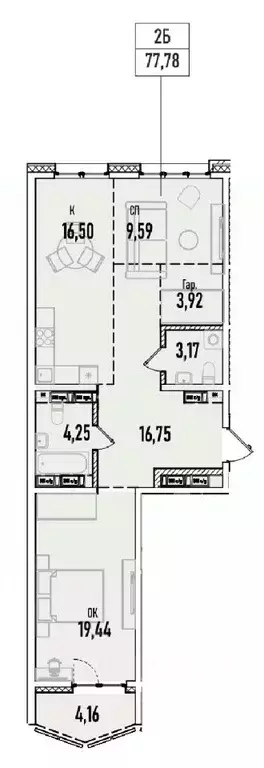 2-к кв. Иркутская область, Иркутск Донская ул., 5Д (77.78 м) - Фото 0