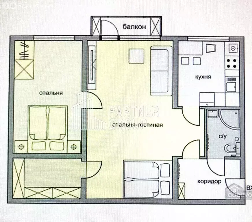 2-комнатная квартира: Новомосковск, улица Свердлова, 45Б (43.9 м) - Фото 0