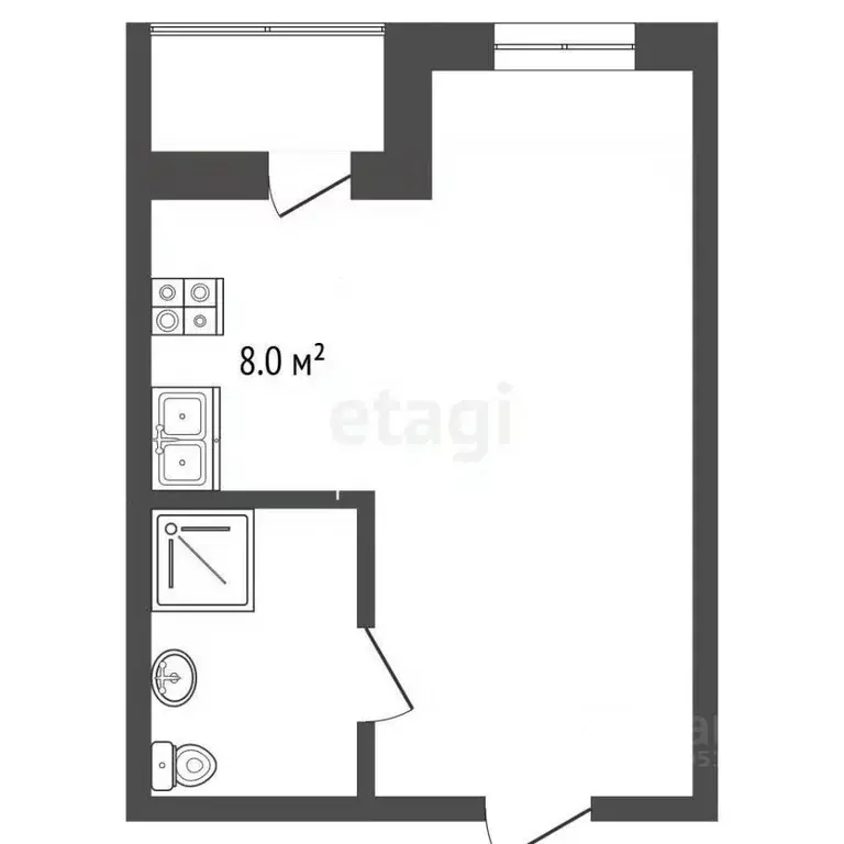 Студия Ростовская область, Ростов-на-Дону просп. Стачки, 215Б (25.0 м) - Фото 1