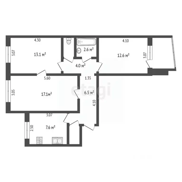 3-к кв. Орловская область, Орел Авиационная ул., 2 (65.8 м) - Фото 1