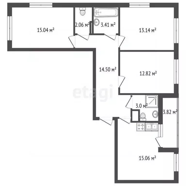 3-к кв. Санкт-Петербург дор. Кушелевская, 1к2 (80.0 м) - Фото 1