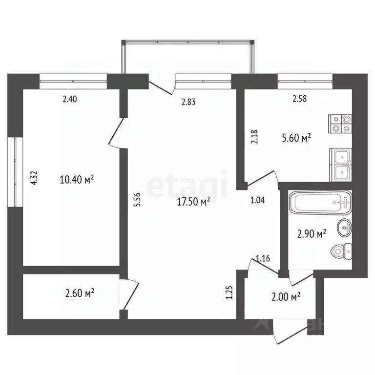 2-к кв. Чувашия, Чебоксары ул. Композитора Максимова, 7 (41.0 м) - Фото 2