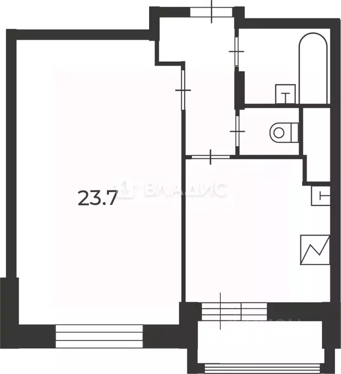 1-к кв. Москва ул. Ремизова, 11К2 (42.5 м) - Фото 1
