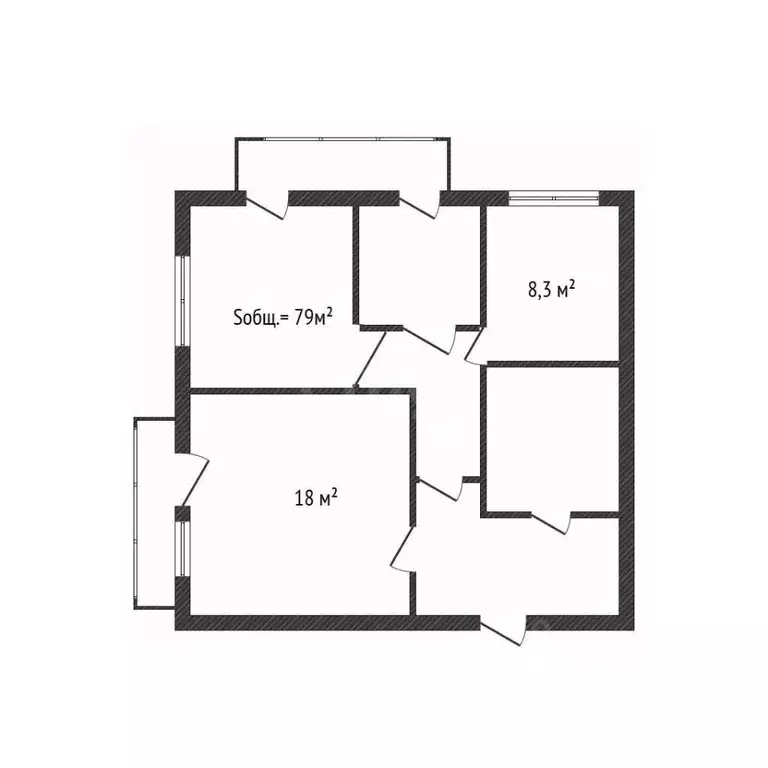 4-к кв. Брянская область, Трубчевск ул. 3-го Интернационала, 132 (79.0 ... - Фото 1