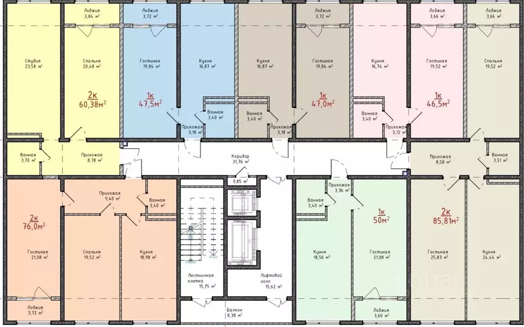 1-к кв. Дагестан, Махачкала ул. Московская, 133 (50.0 м) - Фото 1
