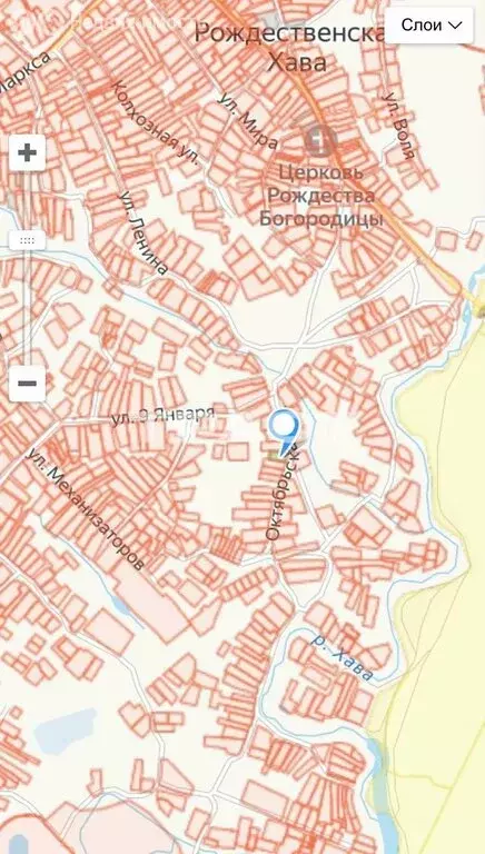 Участок в село Рождественская Хава, Октябрьская улица (15 м) - Фото 1