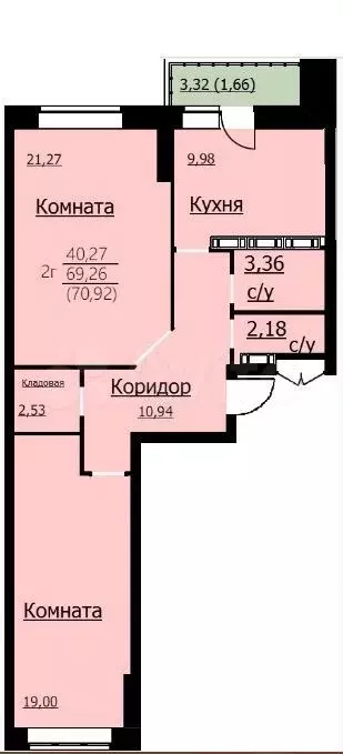 2-к. квартира, 71 м, 18/24 эт. - Фото 1
