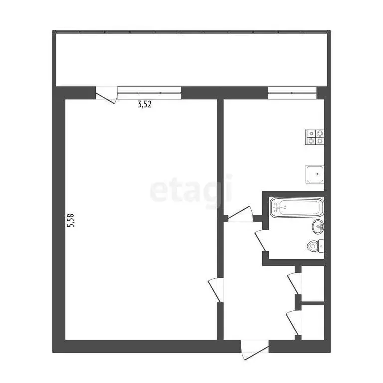 1-комнатная квартира: Севастополь, улица Павла Корчагина, 30 (31.5 м) - Фото 0