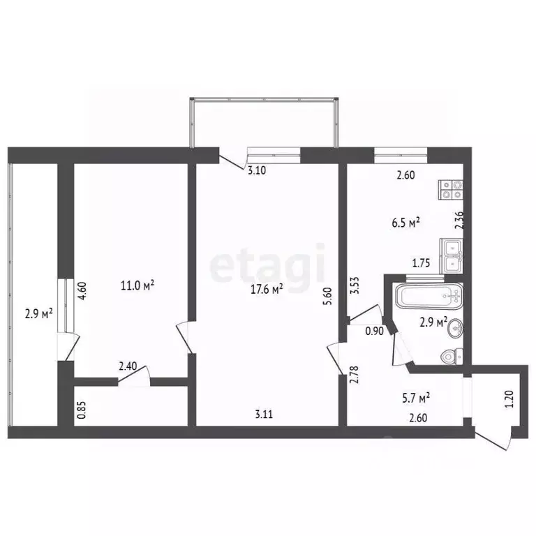 2-к кв. Крым, Феодосия ш. Симферопольское, 31 (49.6 м) - Фото 1